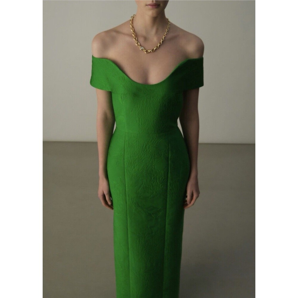 Emilia Wickstead Green Aislinn Jacquard Maxi Women’s Dress US Size 4